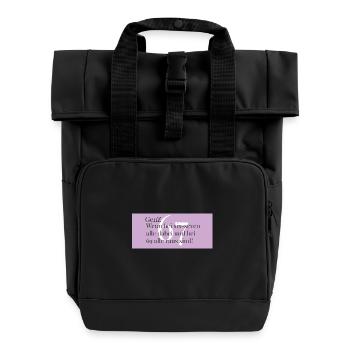 GenZ - six sept - Tout le monde est là - Sac à dos Roll Top à deux anses - noir - Devant