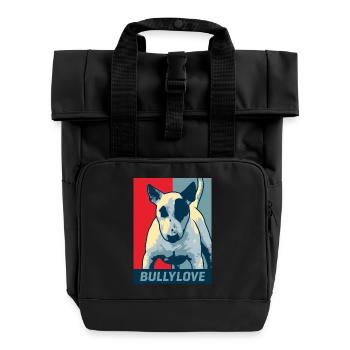 Bullterrier - Rolltop Rucksack mit zwei Griffen - Schwarz - Vorne
