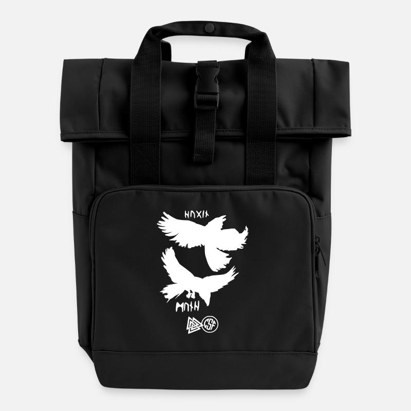 Hugin & Munin - Rolltop Rucksack mit zwei Griffen - Schwarz