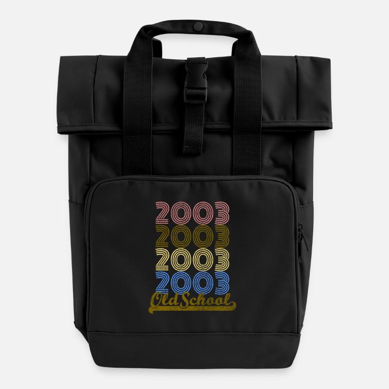 Old School 2003 - Rolltop Rucksack mit zwei Griffen - Schwarz