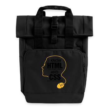 Ich weiß wie man Mädels trifft! - Rolltop Rucksack mit zwei Griffen - Schwarz - Vorne