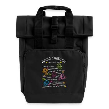 Erzieherin und so viel mehr - Rolltop Rucksack mit zwei Griffen - Schwarz - Vorne