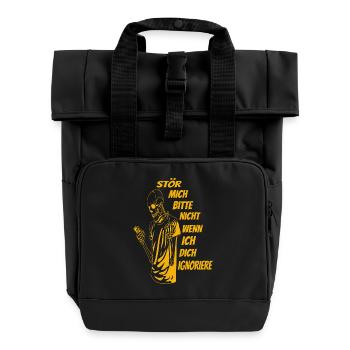 Do not disturb - Roll Top Backpack with Two Handles - black - Front