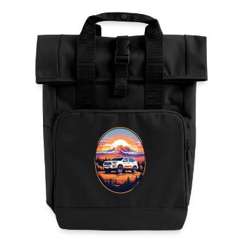 Off-road vehicle 4x4 - Roll Top Backpack with Two Handles - black - Front