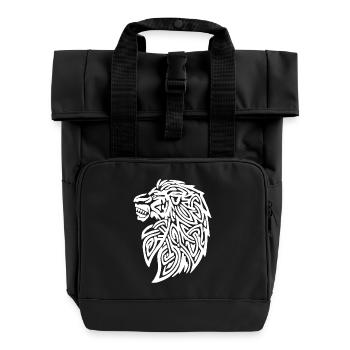 Stammes-Löwe - Rolltop Rucksack mit zwei Griffen - Schwarz - Vorne