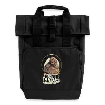 The Chickens Mom - Roll Top Backpack with Two Handles - black - Front