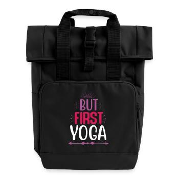 Aber zuerst Yoga - Rolltop Rucksack mit zwei Griffen - Schwarz - Vorne