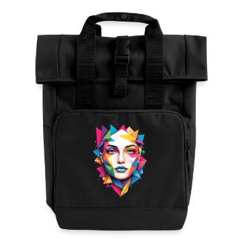 Art du visage moderne - Sac à dos Roll Top à deux anses - noir - Devant