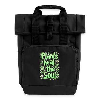 PFLANZEN HEILEN DIE SEELE - Rolltop Rucksack mit zwei Griffen - Schwarz - Vorne