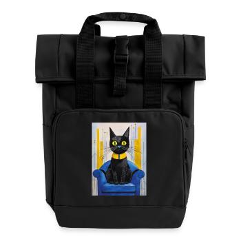 Le chat - Sac à dos Roll Top à deux anses - noir - Devant