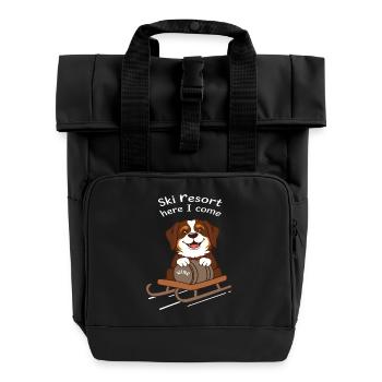 Chien Saint-Bernard - Sac à dos Roll Top à deux anses - noir - Devant