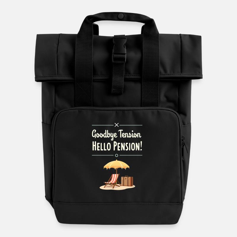 Adieu la tension, bonjour la pension ! - Sac à dos Roll Top à deux anses - noir