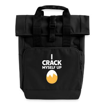 I Crack Myself Up - Roll Top Backpack with Two Handles - black - Front