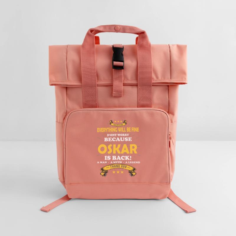 Everything will be fine Oskar Is back Roll Top Backpack with Two Handles