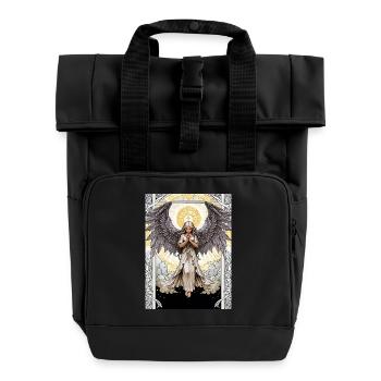 The Archangel’s Whisper - Roll Top Backpack with Two Handles - black - Front