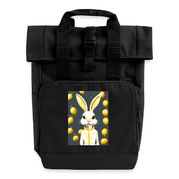 Lapin aux agrumes, éclat de citron - Sac à dos Roll Top à deux anses - noir - Devant