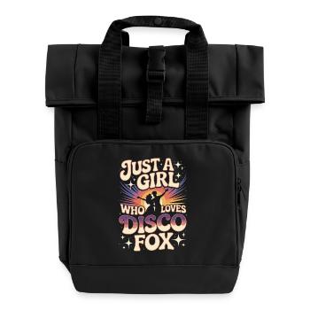 Just a girl who loves Disco Fox - Rolltop Rucksack mit zwei Griffen - Schwarz - Vorne