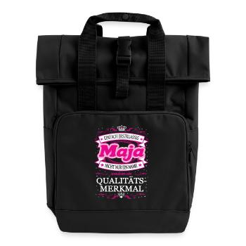 Quality feature Maja simply first-class - Roll Top Backpack with Two Handles - black - Front