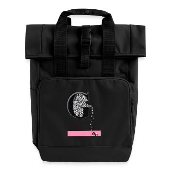 Gone in motion past lost - Roll Top Backpack with Two Handles - black - Front
