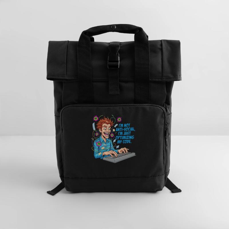 Code Optimizer : antisocial ? Juste du codage ! Sac à dos Roll Top à deux anses
