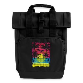 Sunset Paradise - Rolltop Rucksack mit zwei Griffen - Schwarz - Vorne