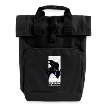 Nightmare Bat – Gothic Horror Vampir Kreatur Kunst - Rolltop Rucksack mit zwei Griffen - Schwarz - Vorne