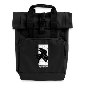Nightmare Bat – Gothic Horror Vampire Creature Art - Roll Top Backpack with Two Handles - black - Front