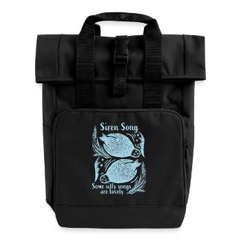 Linocut Sirenen_Hell - Rolltop Rucksack mit zwei Griffen - Schwarz - Vorne