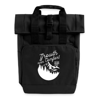 Wachstum vor Komfort - Rolltop Rucksack mit zwei Griffen - Schwarz - Vorne