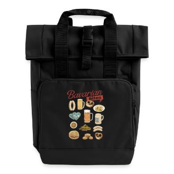 Bayerische Bissen TeeDesign - Rolltop Rucksack mit zwei Griffen - Schwarz - Vorne