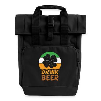 Drink beer irish - Roll Top Backpack with Two Handles - black - Front