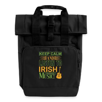 Restez calme, écoutez de la musique irlandaise - Sac à dos Roll Top à deux anses - noir - Devant
