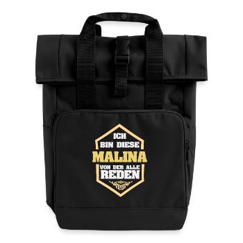 Malina comme prénom - Sac à dos Roll Top à deux anses - noir - Devant