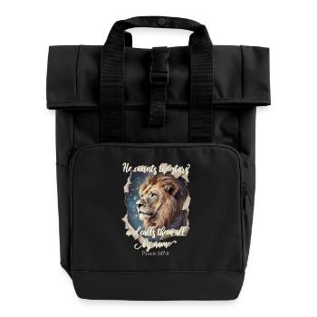 Leo Verset biblique chrétien - Sac à dos Roll Top à deux anses - noir - Devant