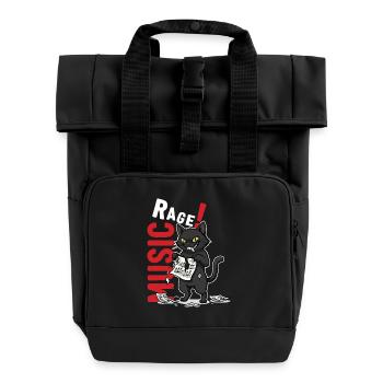 Music Rage Cat Sheet Music Humor - Roll Top Backpack with Two Handles - black - Front