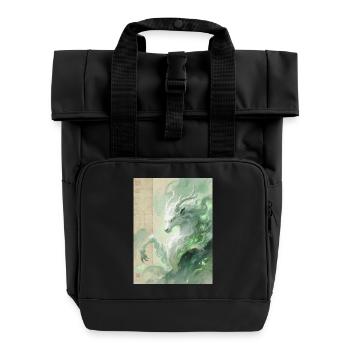 Bai Ze : L’Auspice Divin - Souffle de Sérénité - Sac à dos Roll Top à deux anses - noir - Devant
