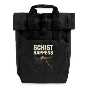 Schiefer geschieht Wellenmetamorphe Kunst - Rolltop Rucksack mit zwei Griffen - Schwarz - Vorne