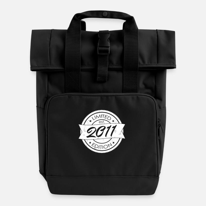 Limited Edition est 2011 - Roll Top Backpack with Two Handles - black