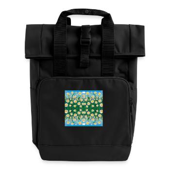 Margarita texture - Roll Top Backpack with Two Handles - black - Front