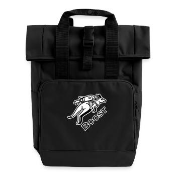 Kangaroo With Jetpack - Boost Design - Roll Top Backpack with Two Handles - black - Front