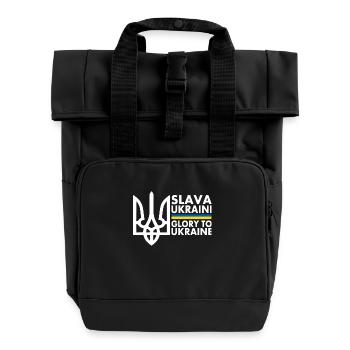 Slava ukraini - Roll Top Backpack with Two Handles - black - Front