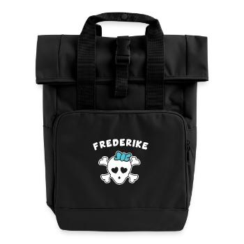 Piratin Frederike Design für Mädchen und Frauen - Rolltop Rucksack mit zwei Griffen - Schwarz - Vorne