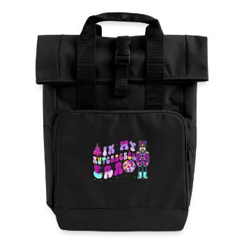 Weihnachten Xmas Spruch In My Nutcracker Era - Rolltop Rucksack mit zwei Griffen - Schwarz - Vorne