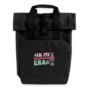 Weihnachten Xmas Spruch In My Nutcracker Era - Rolltop Rucksack mit zwei Griffen - Schwarz - Vorne