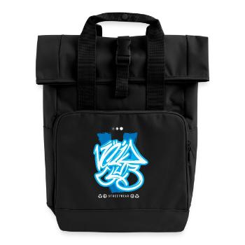 Streetwear Urban Graffiti - Roll Top Backpack with Two Handles - black - Front