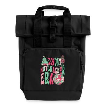 Weihnachten Xmas Spruch In My Nutcracker Era - Rolltop Rucksack mit zwei Griffen - Schwarz - Vorne