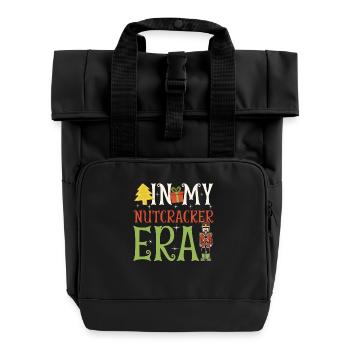 Weihnachten Xmas Spruch In My Nutcracker Era - Rolltop Rucksack mit zwei Griffen - Schwarz - Vorne