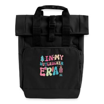 Weihnachten Xmas Spruch In My Nutcracker Era - Rolltop Rucksack mit zwei Griffen - Schwarz - Vorne