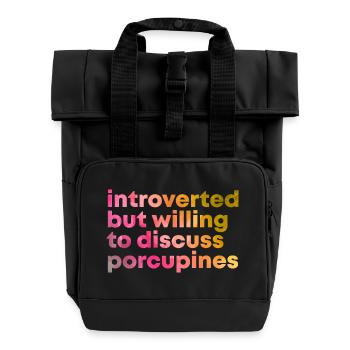 porc-épic - Sac à dos Roll Top à deux anses - noir - Devant