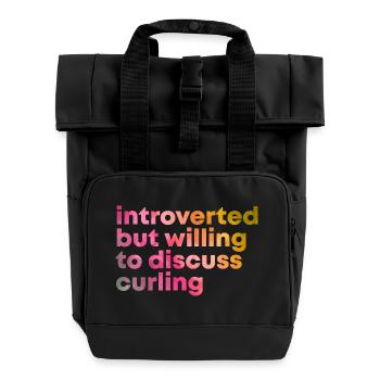 Curling - Roll Top Backpack with Two Handles - black - Front